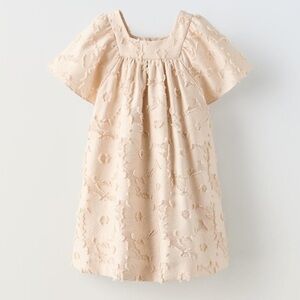 Zara floral jacquard dress